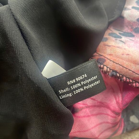 Boston Proper One Shoulder Butterfly Print Dress Black Multi - Picture 13 of 15